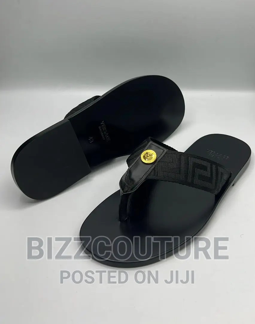 Original VERSACE Leather Sole Slippers Available in Store