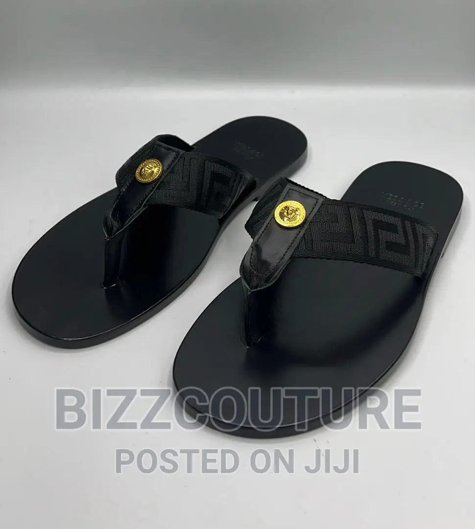 Original VERSACE Leather Sole Slippers Available in Store