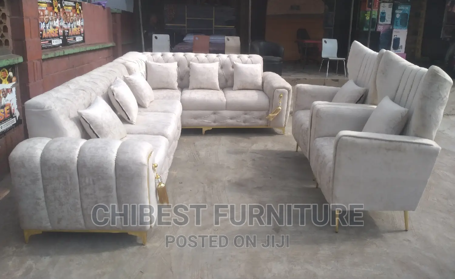 Turkish 7ftby7ft L-Shaped Sofa With Two Single Seaters