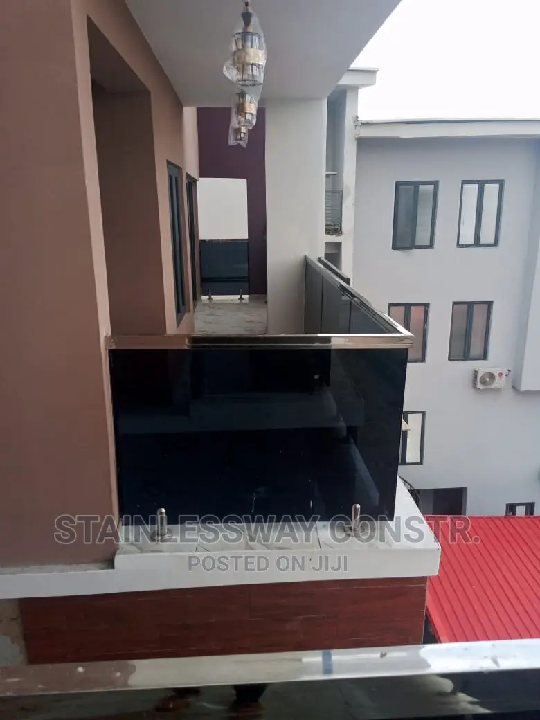 Dark Grey Glass Balcony Guzape
