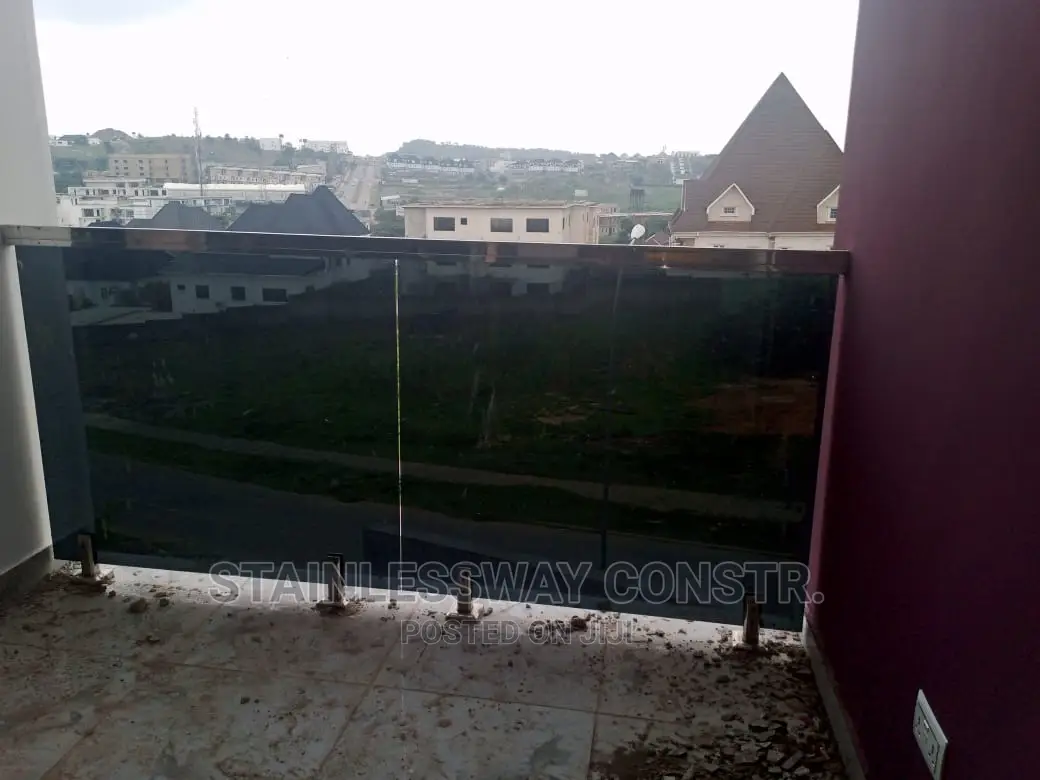 Dark Grey Glass Balcony Guzape
