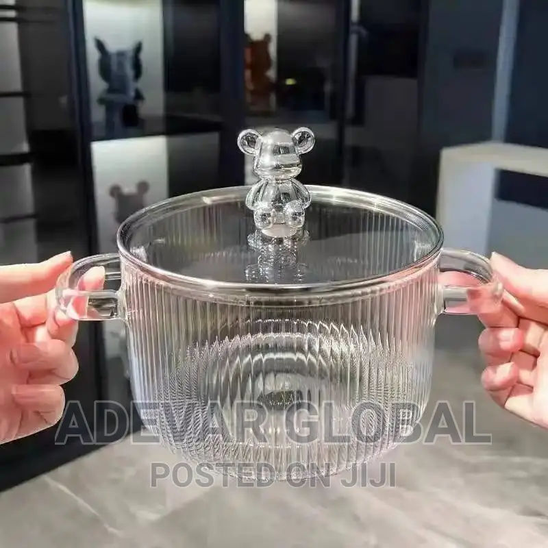 Cookware Kitchen Glass Stockpot Transparent Binaural Pot