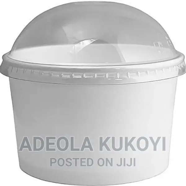 50 Pieces of Paper Ice Cream Cup With Dome Lid