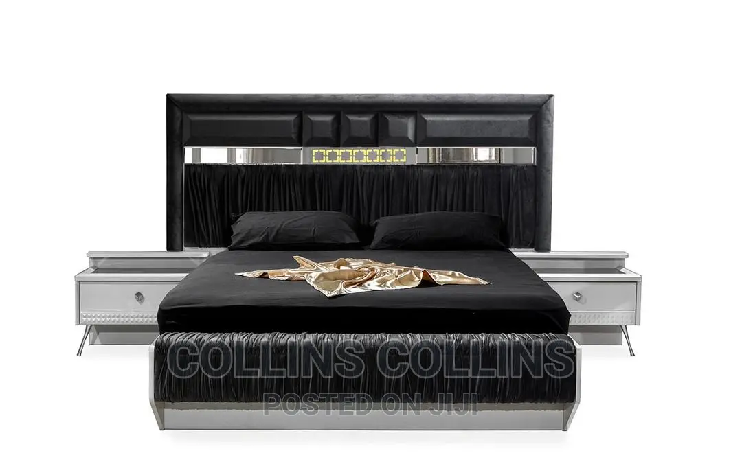 Luxury Turkish Bed With Side Mirrors and Wardrobe