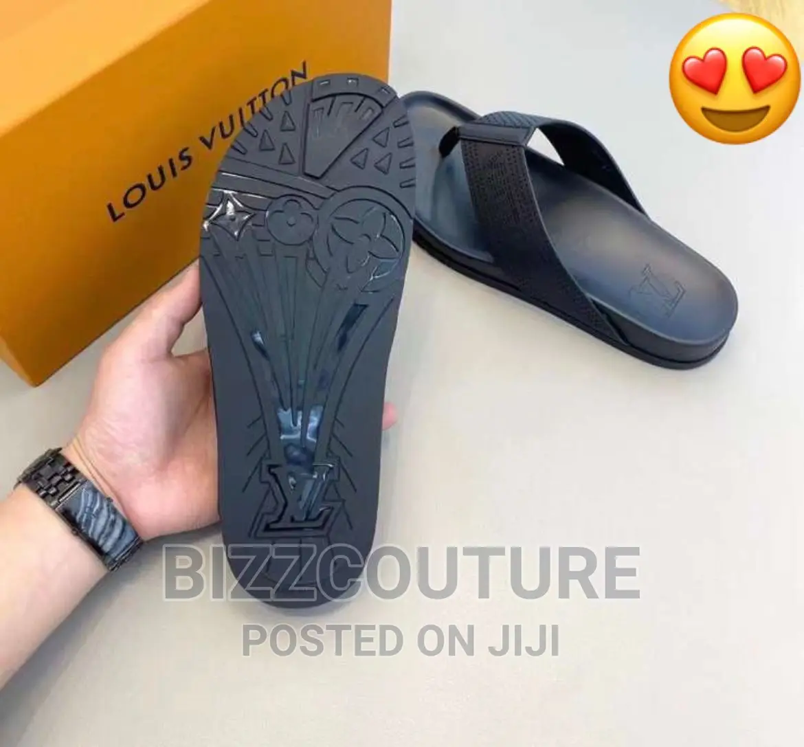 Original LOUIS VUITTON Leather Slippers Available in Store