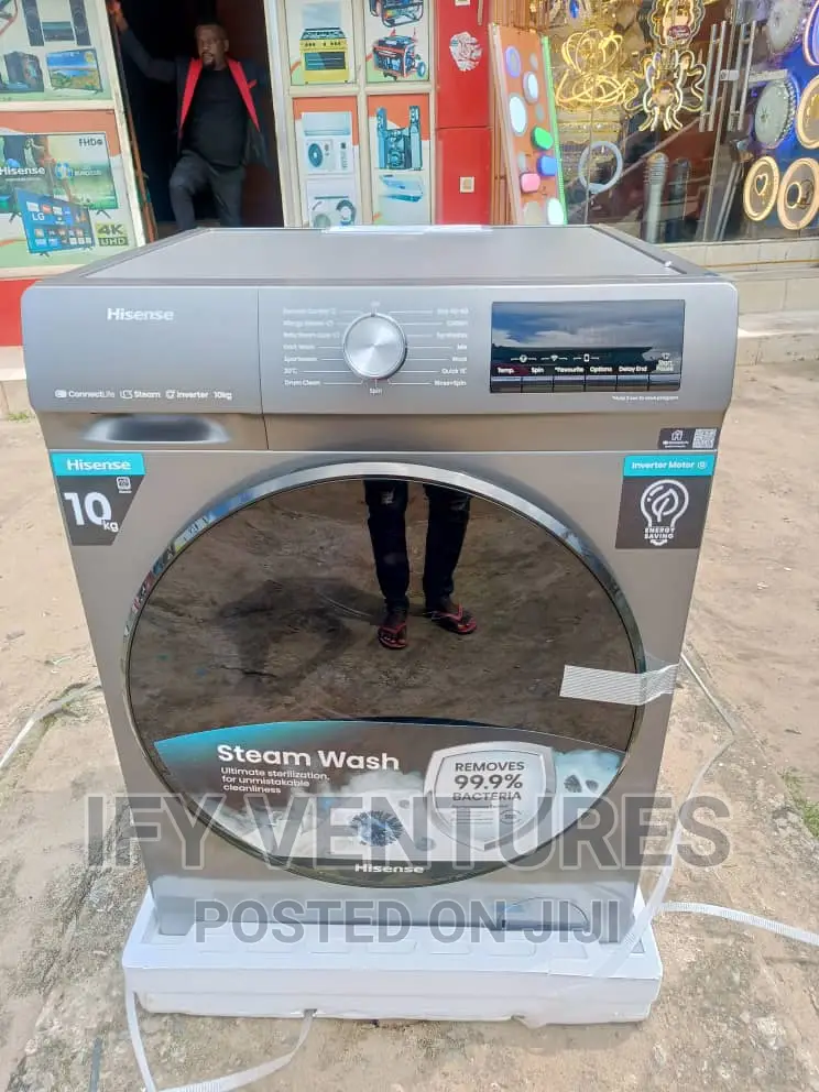Hisense 10 Kg Wash and Dryer Washing Machine.Silver Color