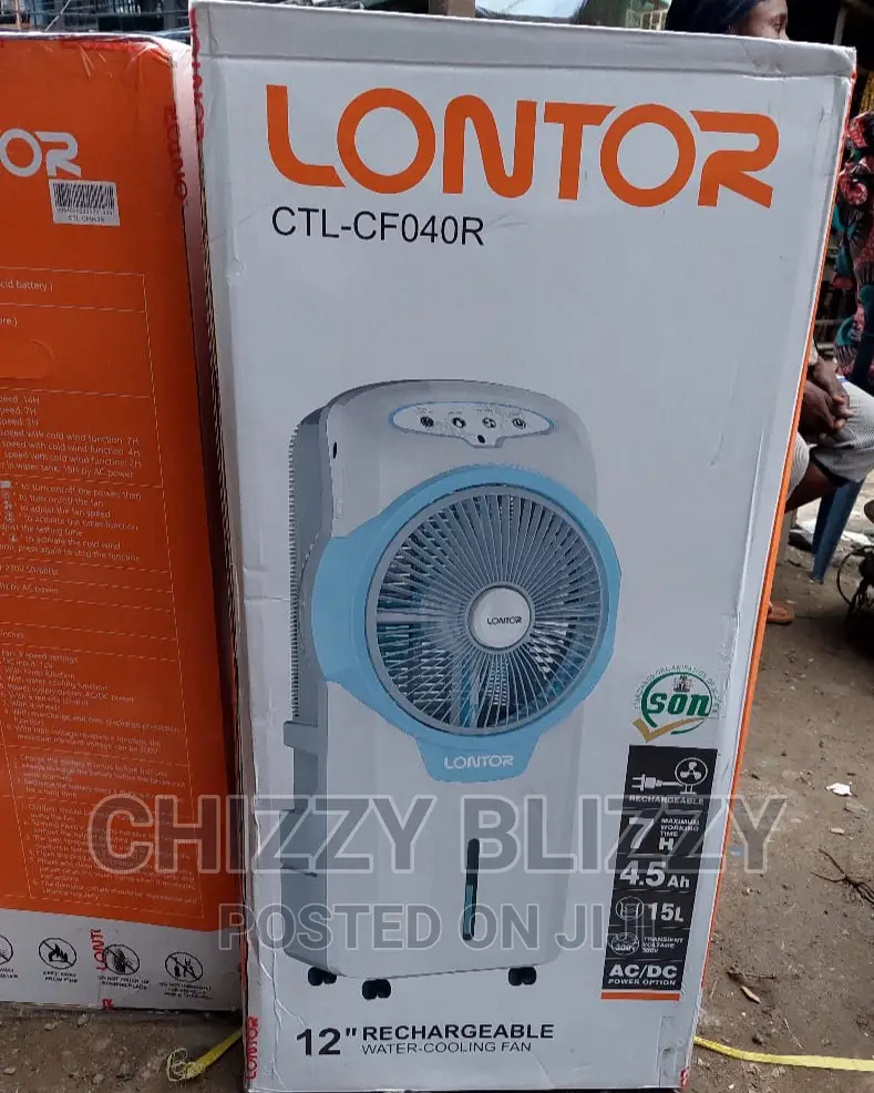 Lontor Rechargeable Mist Fan Air Cooler (Water Fan) + Remote