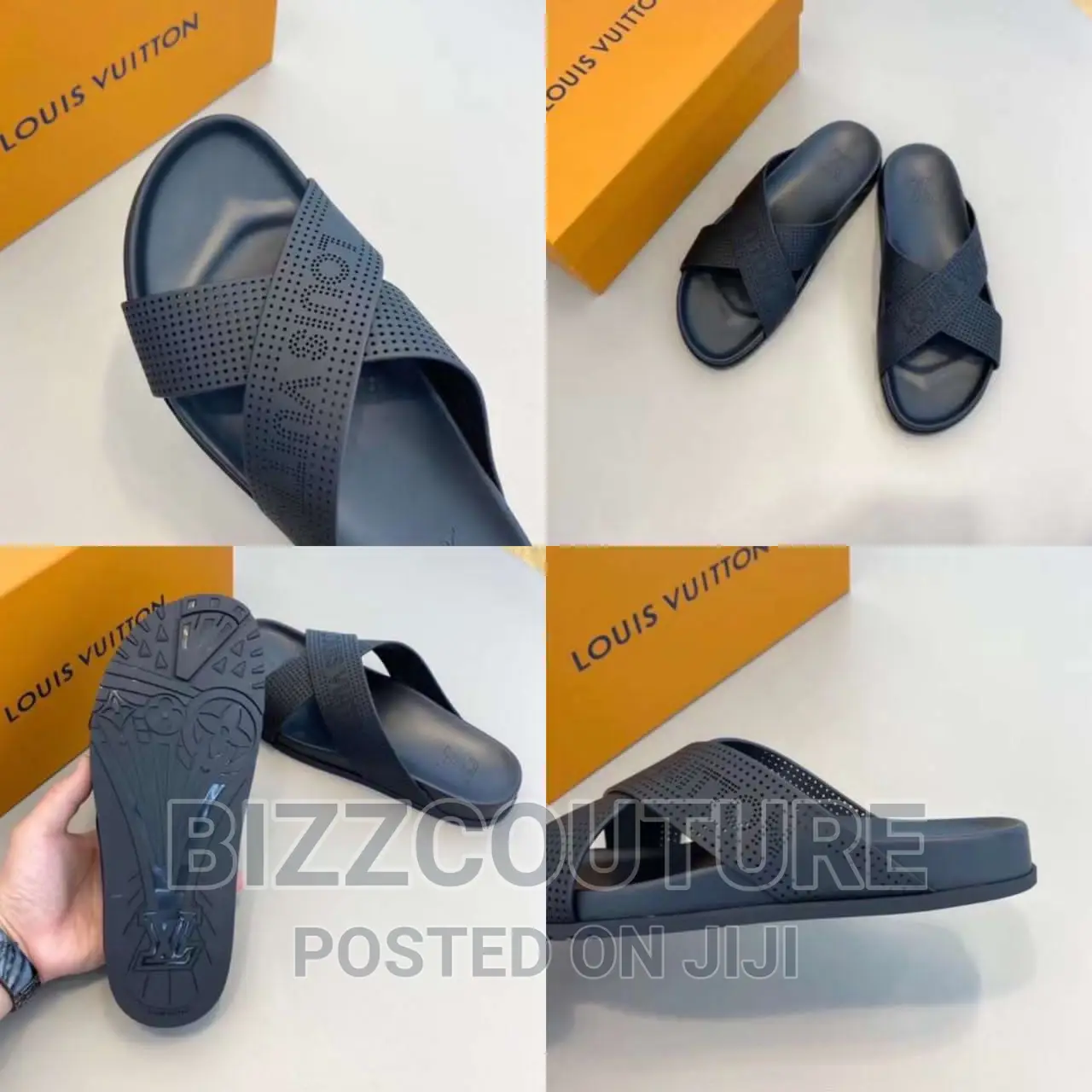 Original LOUIS VUITTON Leather Slippers Available in Store