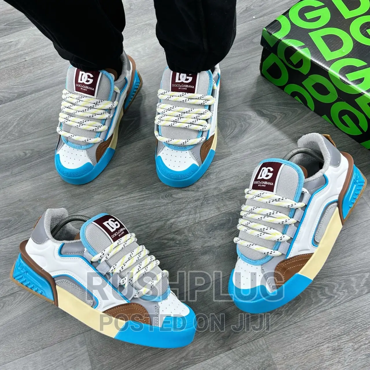 Dolce Gabbana Mixed Material Portfolio Sneakers