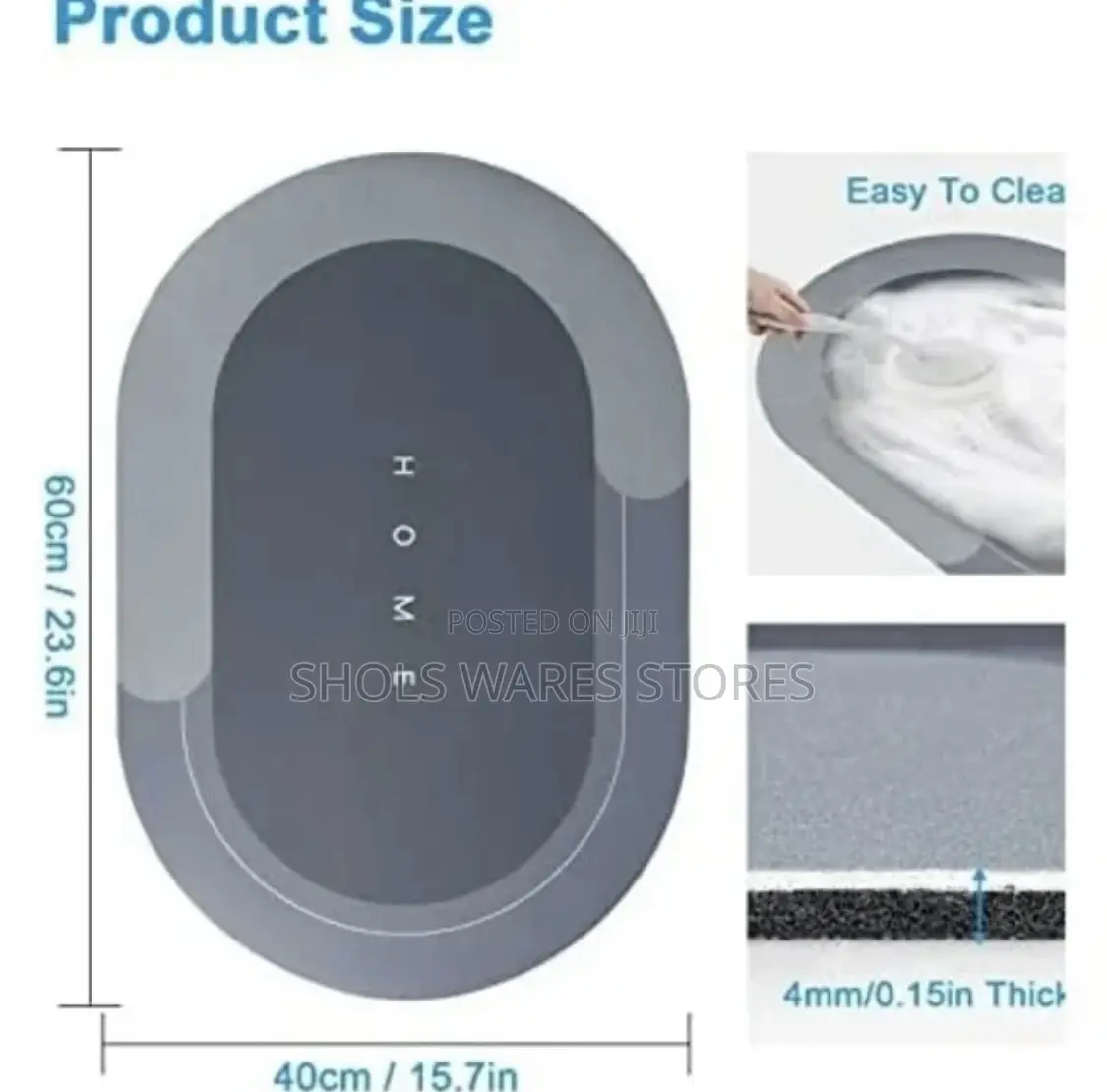 Water Absorbent Foot Mat - Non Slip Bathroom Rug