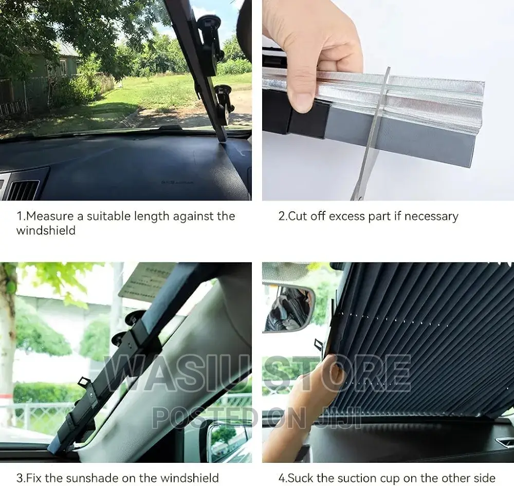Car Windshield Retractable Curtain Sunshade
