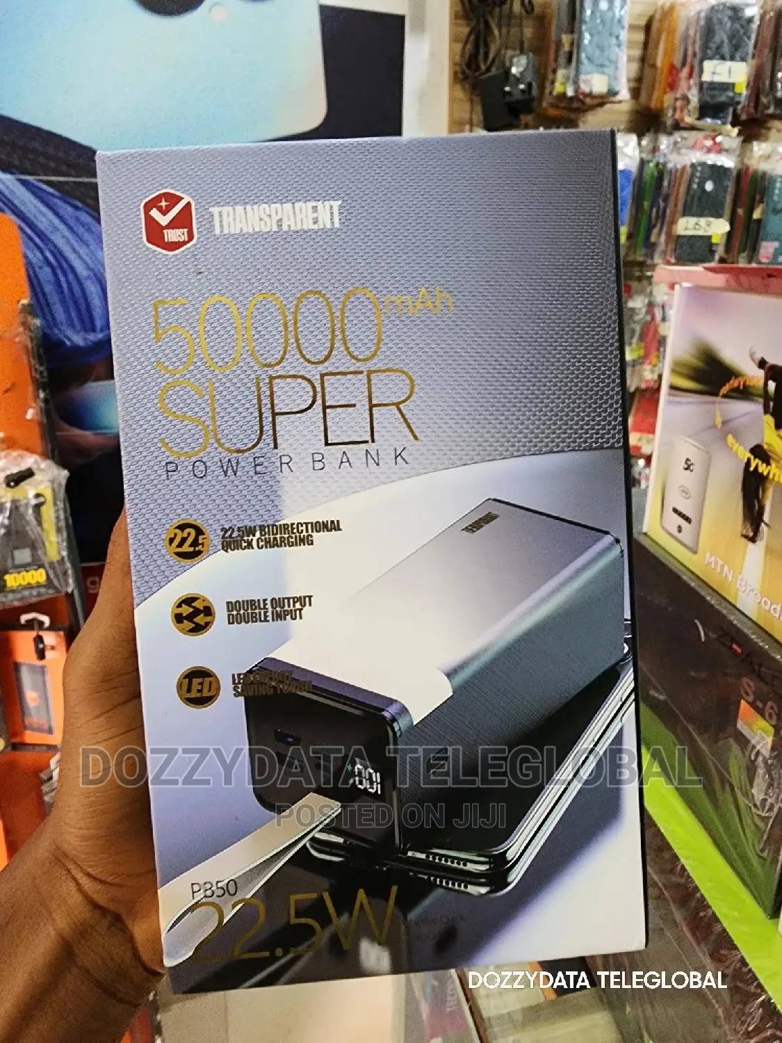 TRANSPARENT 50000mah Fast Charging PB50 Led Powerbank