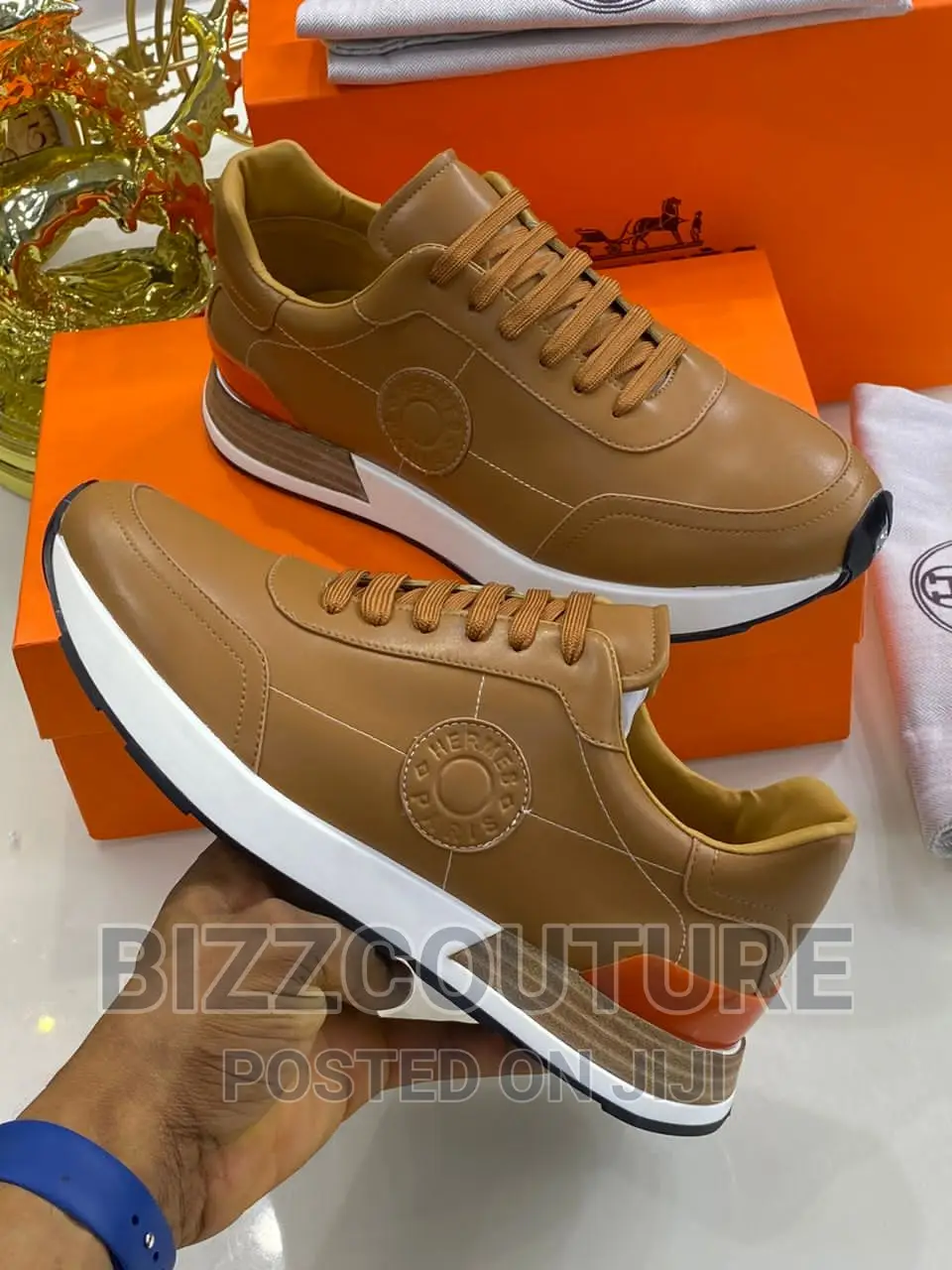 Original HERMES LEATHER Sneakers Available in Store