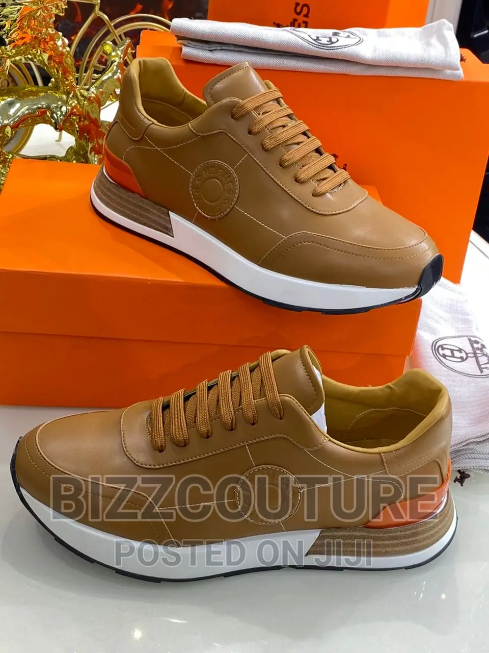 Original HERMES LEATHER Sneakers Available in Store