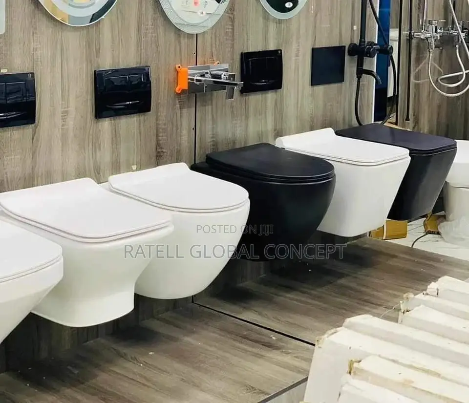 Concealed Toilet (Wall Hunged Wc Round Black)