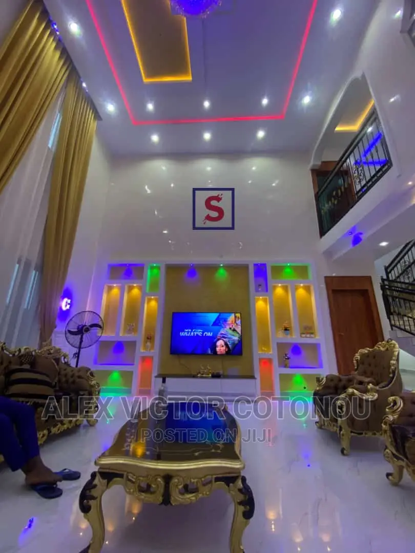Pop Ceiling, Wall Screeding, Tv Stand And Inside Decor