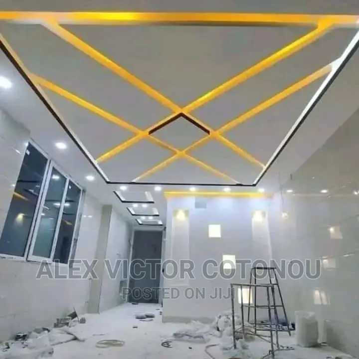 Pop Ceiling, Wall Screeding, Tv Stand And Inside Decor