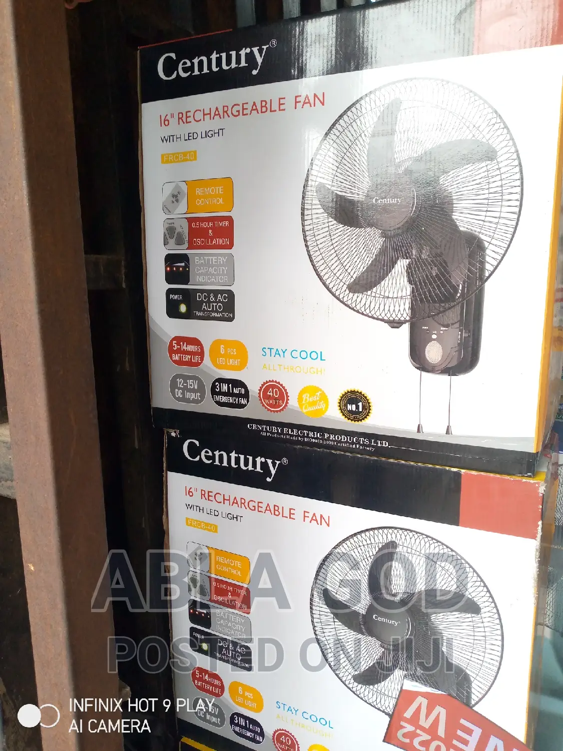 Century 16 Inches Rechargeable Wall Fan