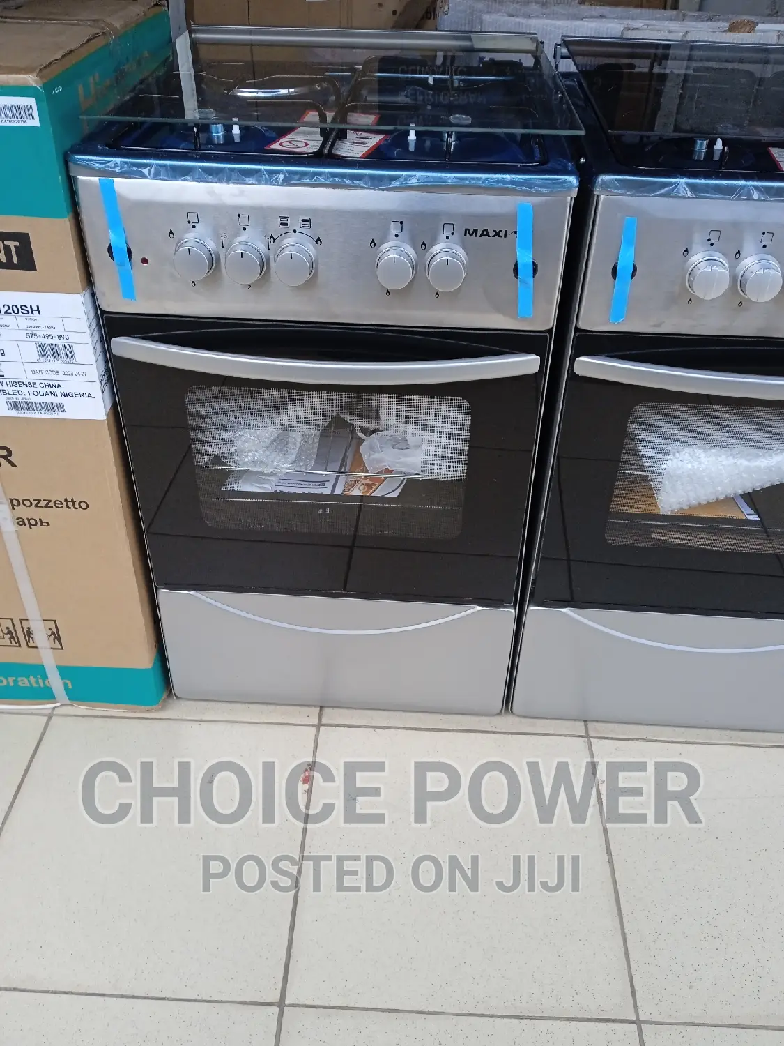 Maxi Standing Gas Cooker 3+1burner. Stainless