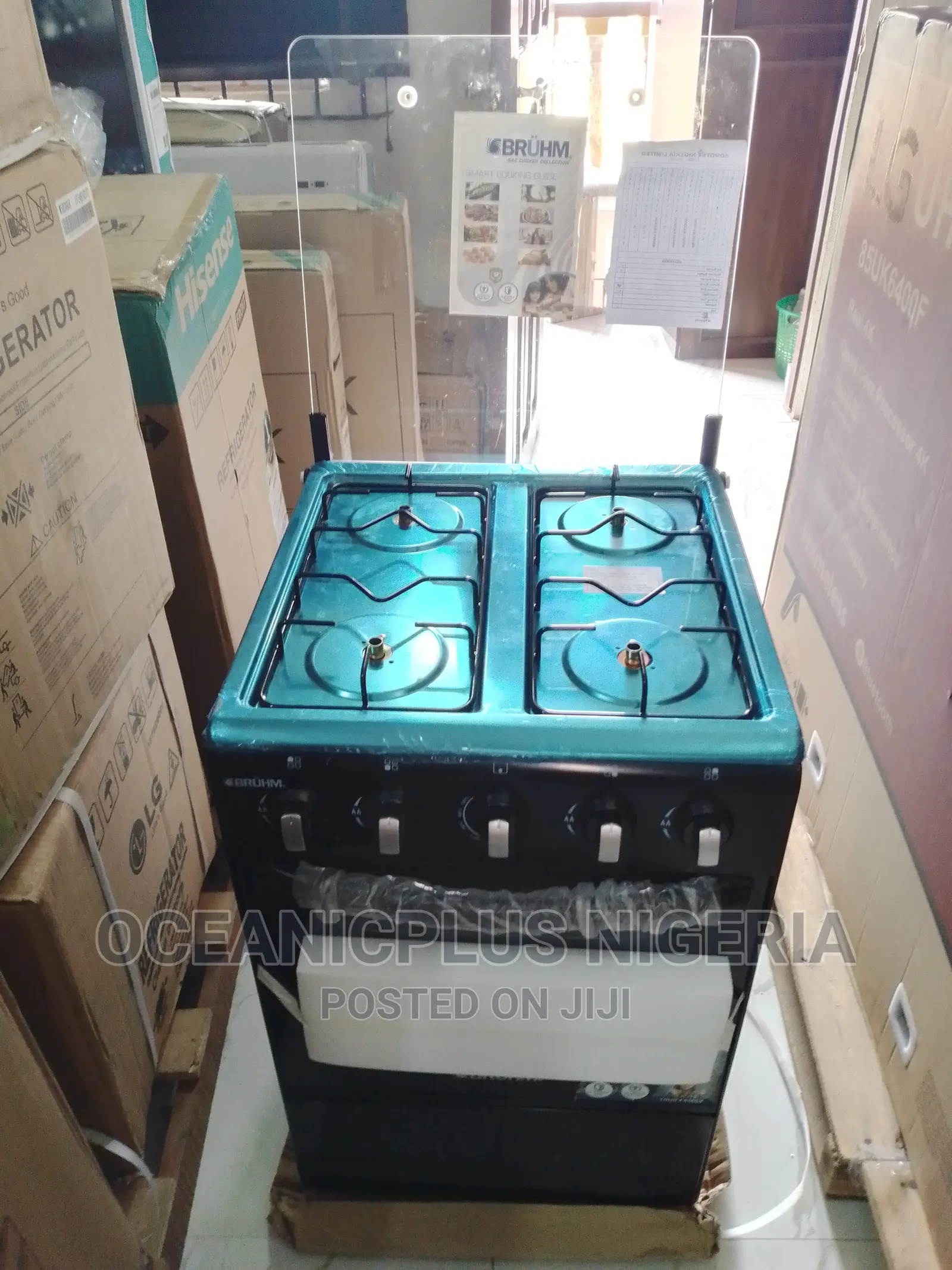 Bruhm BGC-5540ib/ 4 Gas Burner Oven / Black