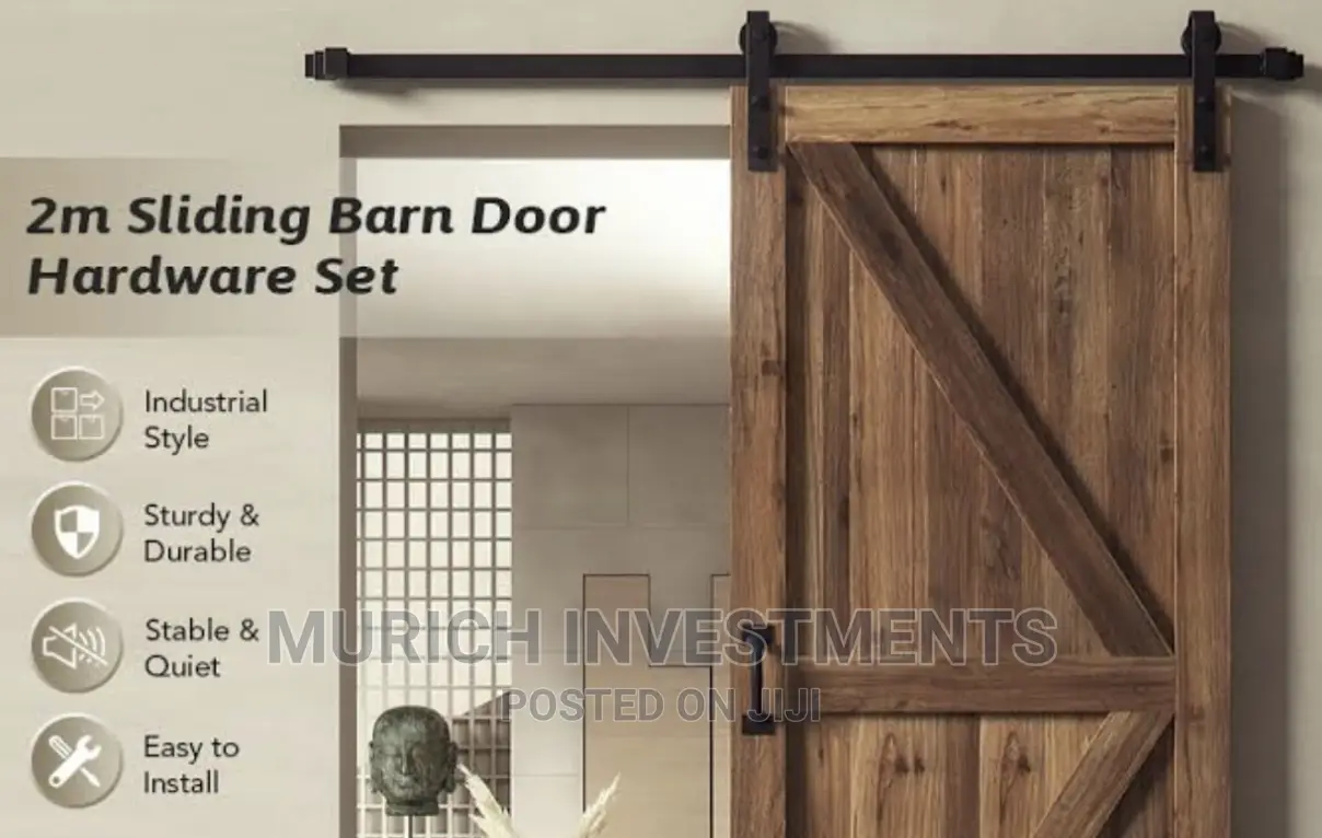 6.6FT 200cm Sliding Barn Door Kit Wood Door Hardware Closer
