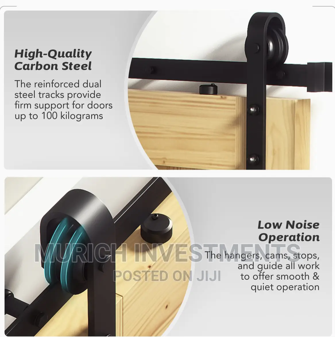 6.6FT 200cm Sliding Barn Door Kit Wood Door Hardware Closer