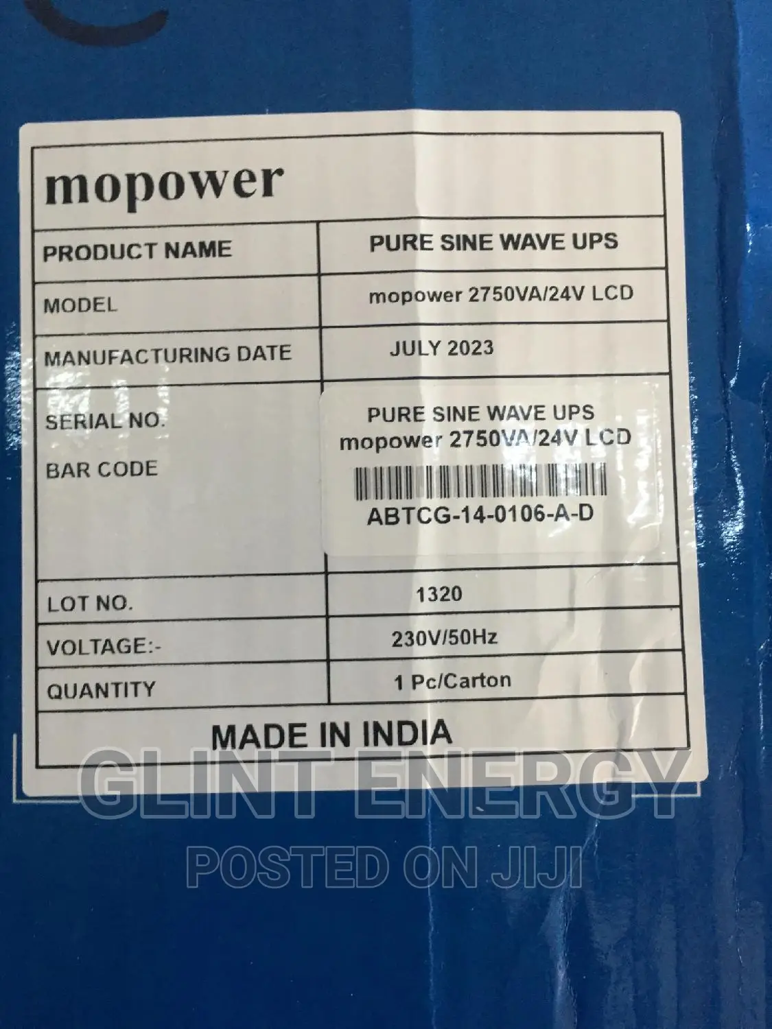 2.75KVA 24V Mopower Indian Inverter