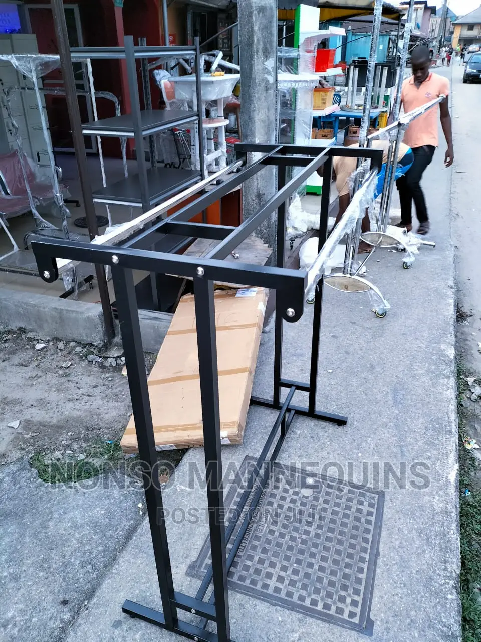 Double Sided Black Thick Clothes Rack
