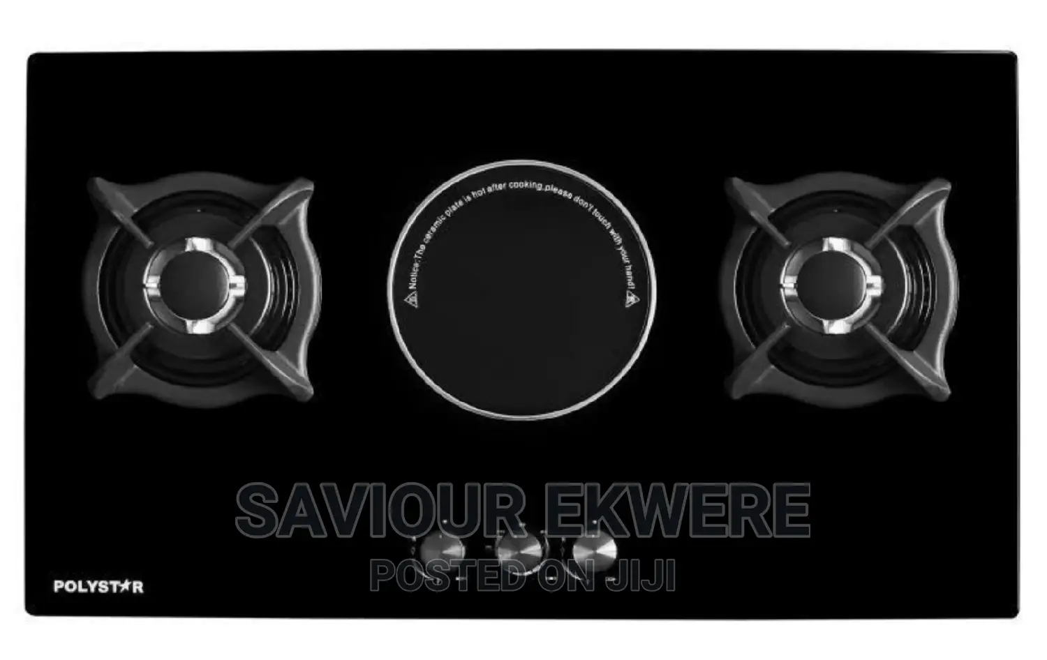 2 Burner + 1 Hot Plate in-Built Glass Table Top Gas Hob
