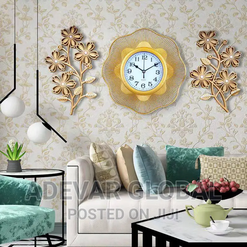 3 in 1 Luxury Wall Clock With Flower Design Swipe 4mr Design