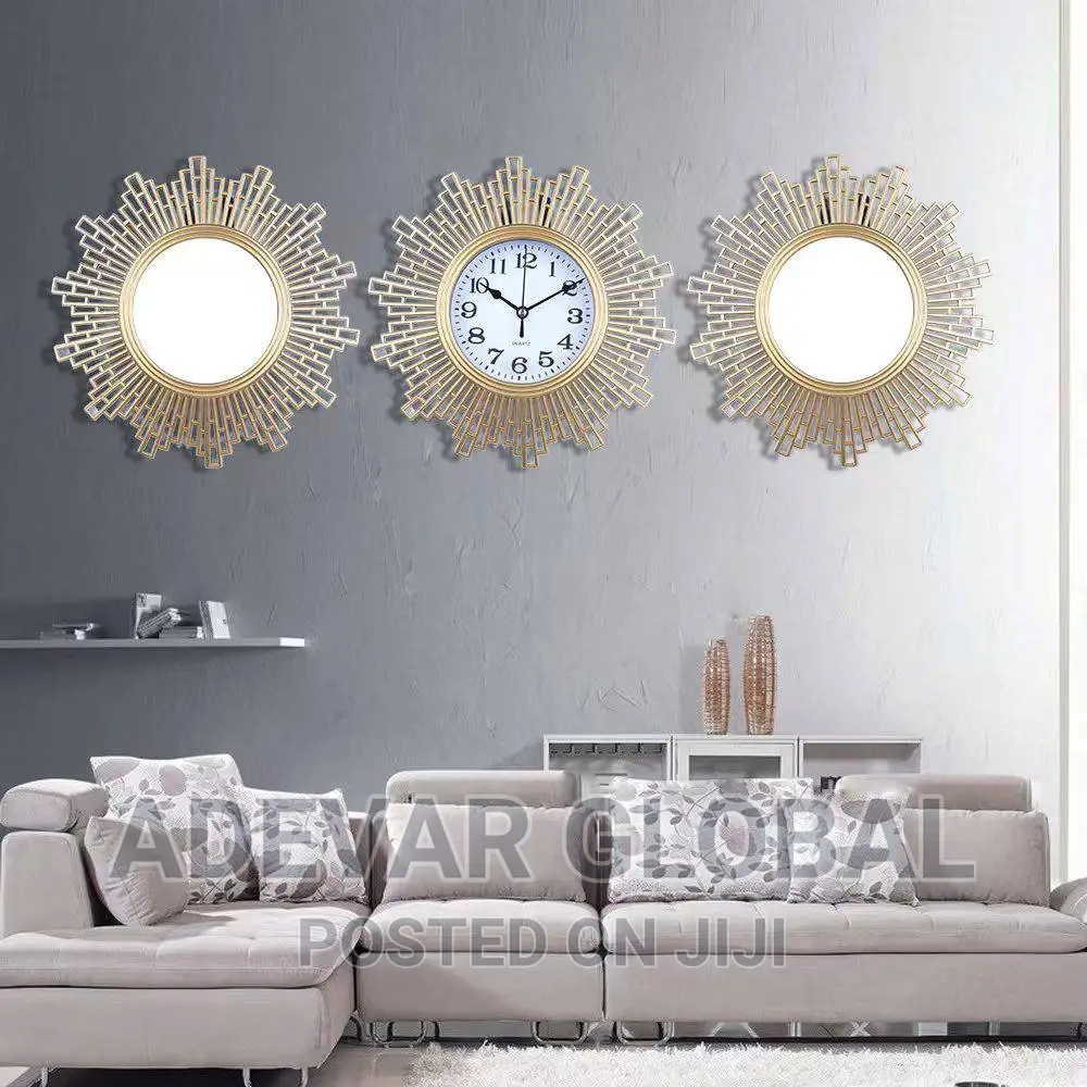 3 in 1 Luxury Wall Clock With Mirror Design Swipe 4mr Design