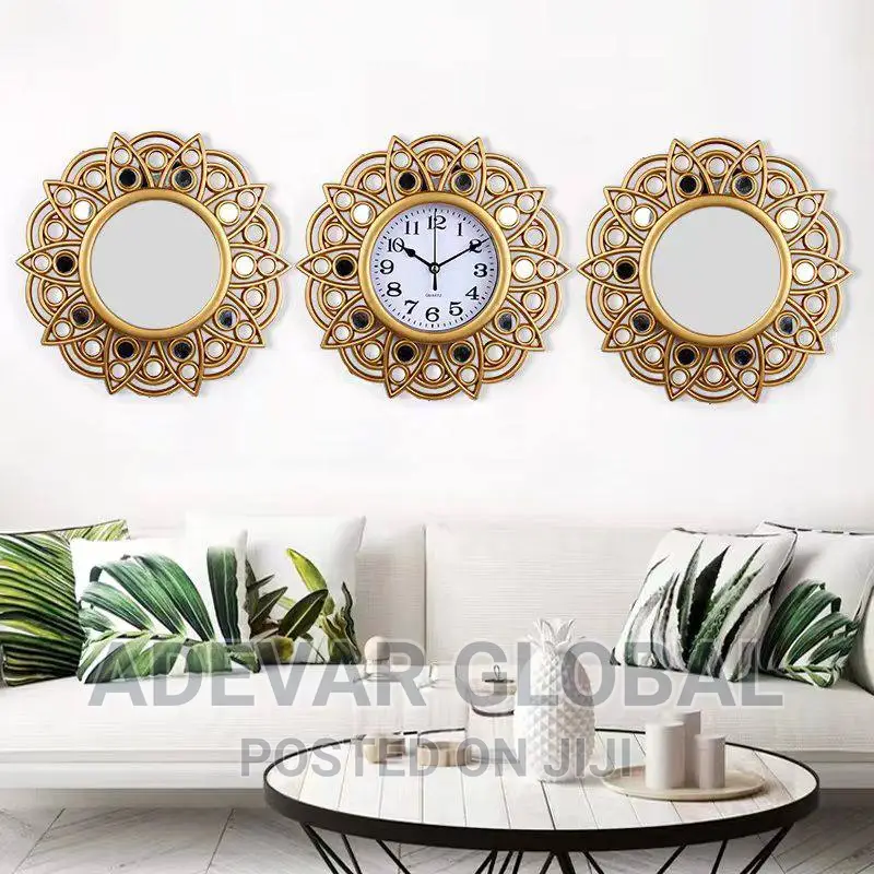 3 in 1 Luxury Wall Clock With Mirror Design Swipe 4mr Design