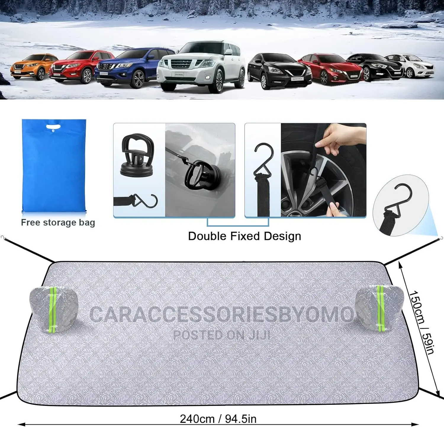 Car Windscreen Cover With Mirror Muff Cover