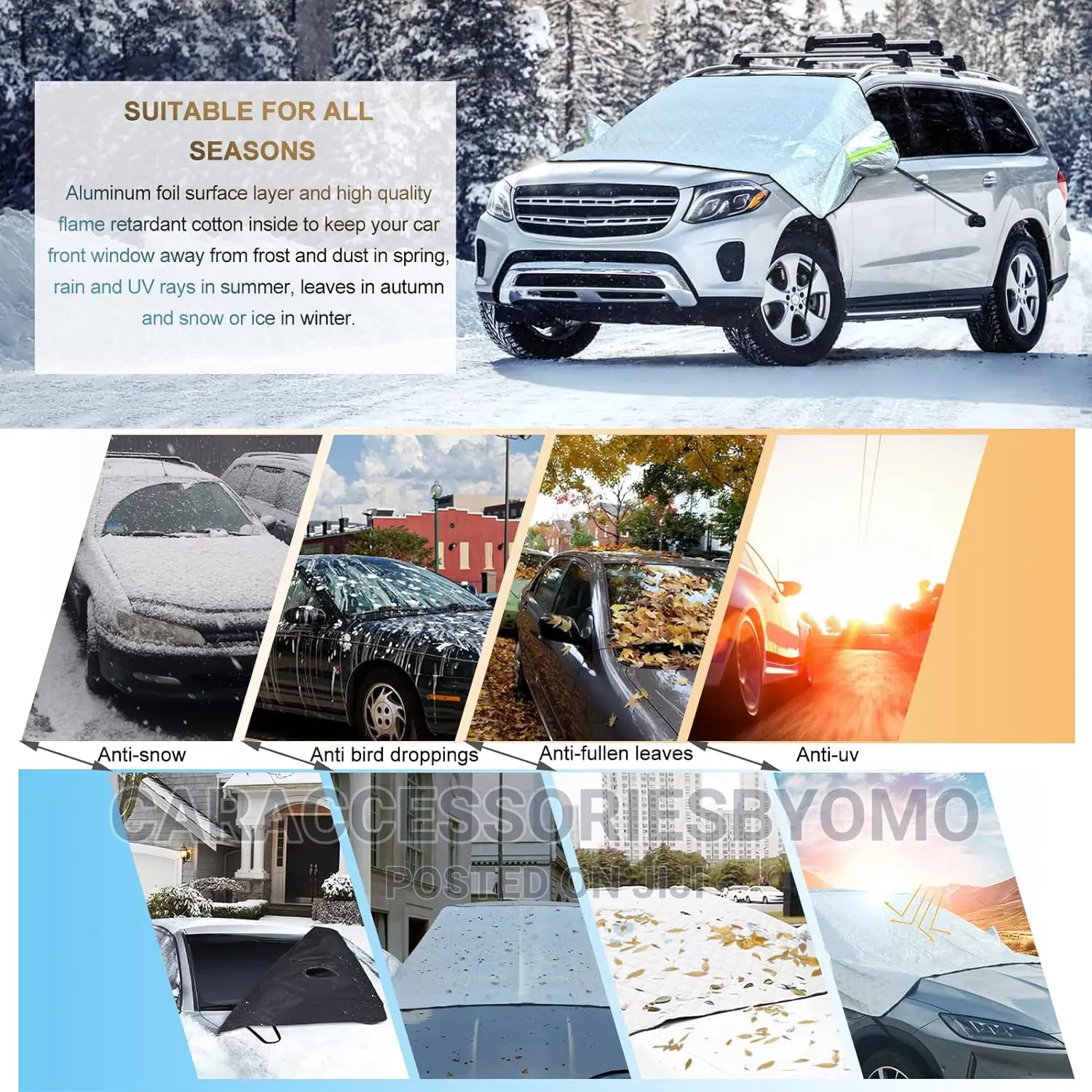 Car Windscreen Cover With Mirror Muff Cover
