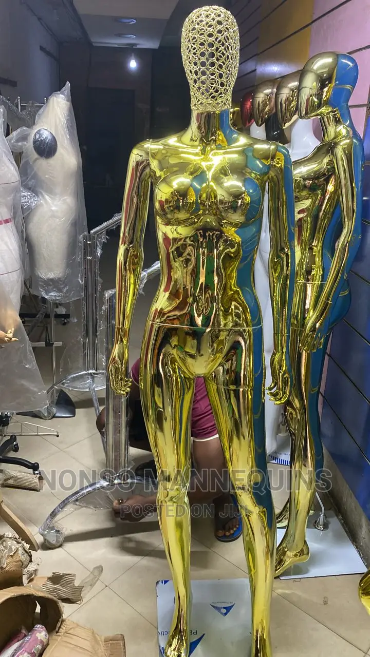 Size 10 Basket Head Gold Chrome Female Full Mannequin