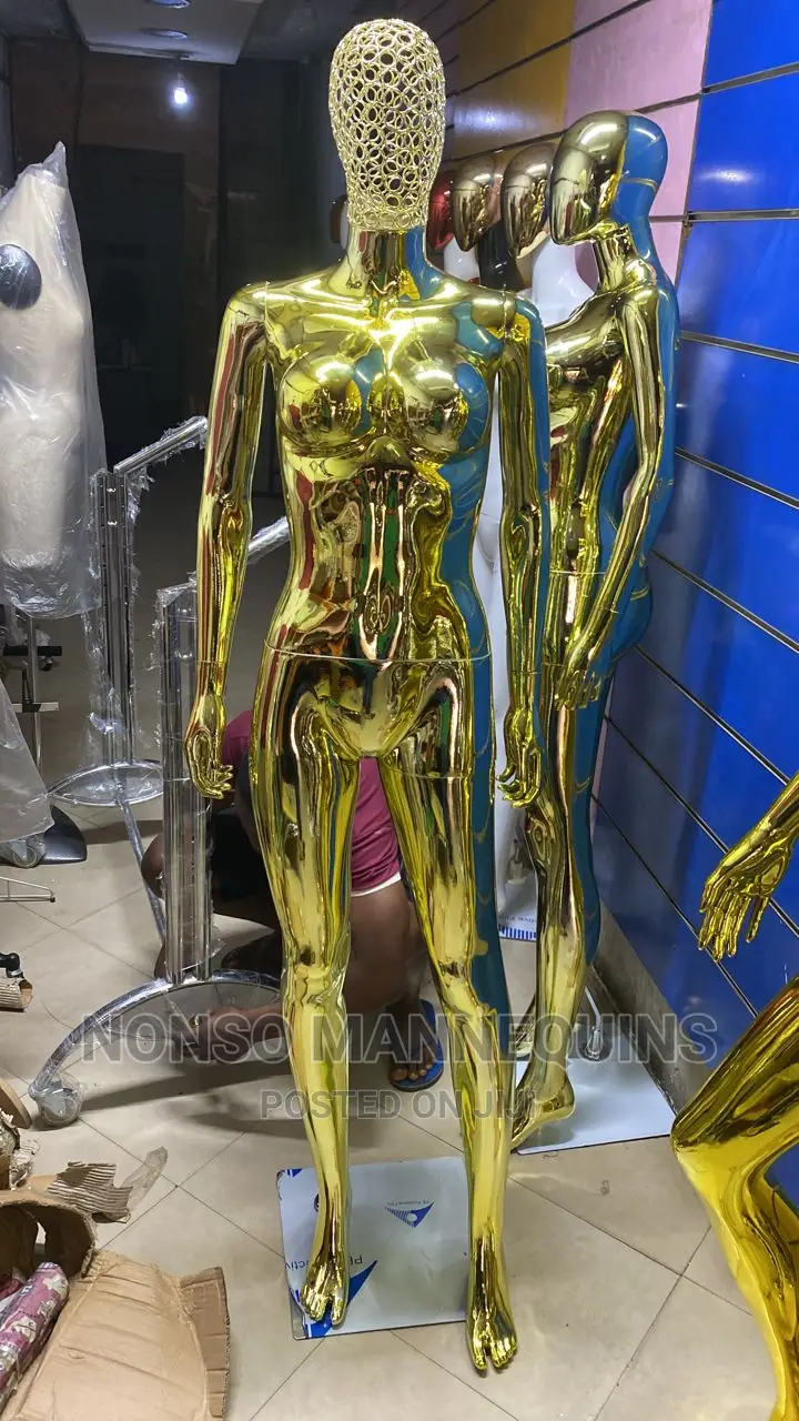 Size 10 Basket Head Gold Chrome Female Full Mannequin
