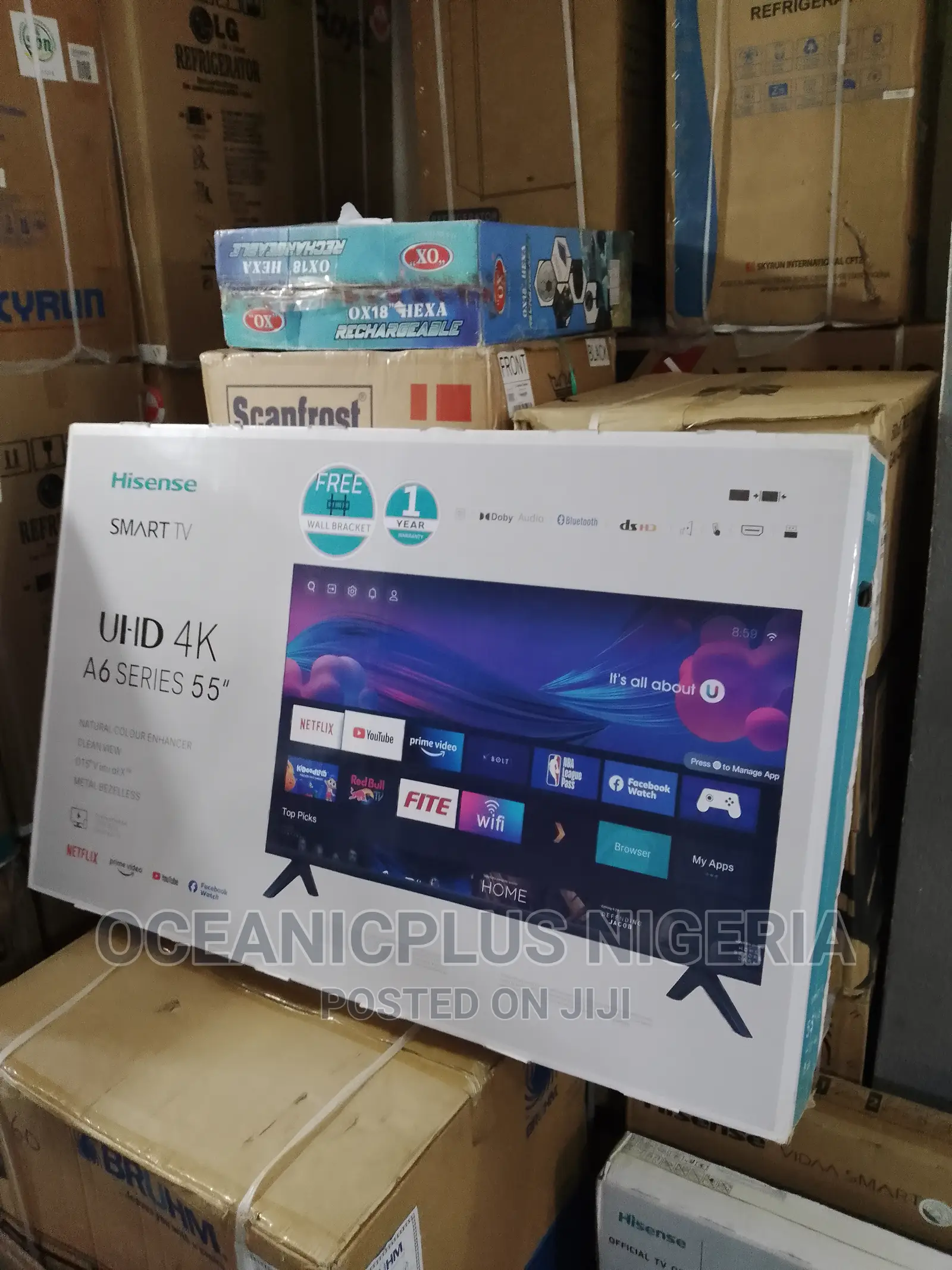 Big Screen Hisense 55 Inches {A6 Series} Smart Frameless TV