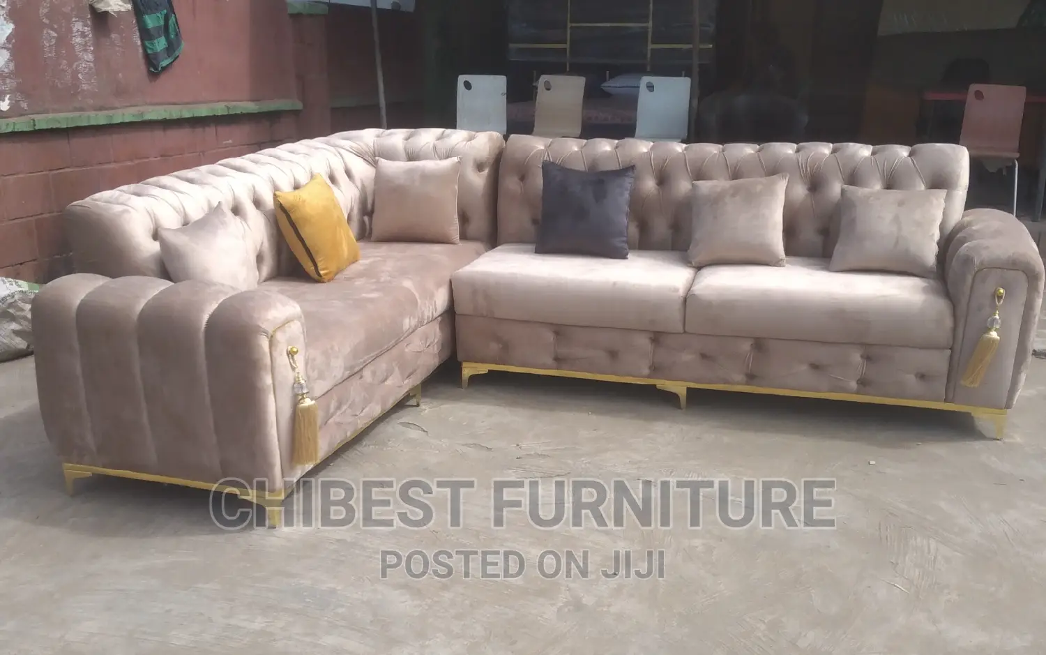 Quality 7ftby7ft L-Shaped Upholstery Padded Sofa Chair