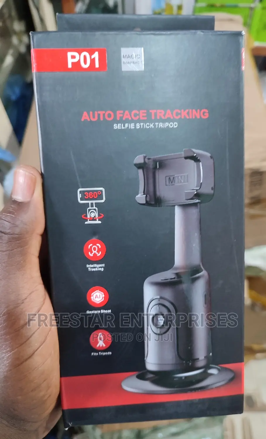 P01 Auto Face Tracking Selfie Stick Tripod Gimbal 360.