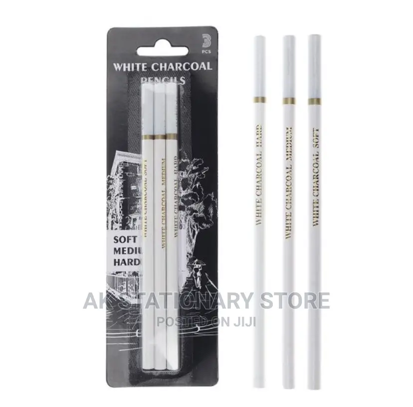 3pcs Professional White Charcoal Pencil