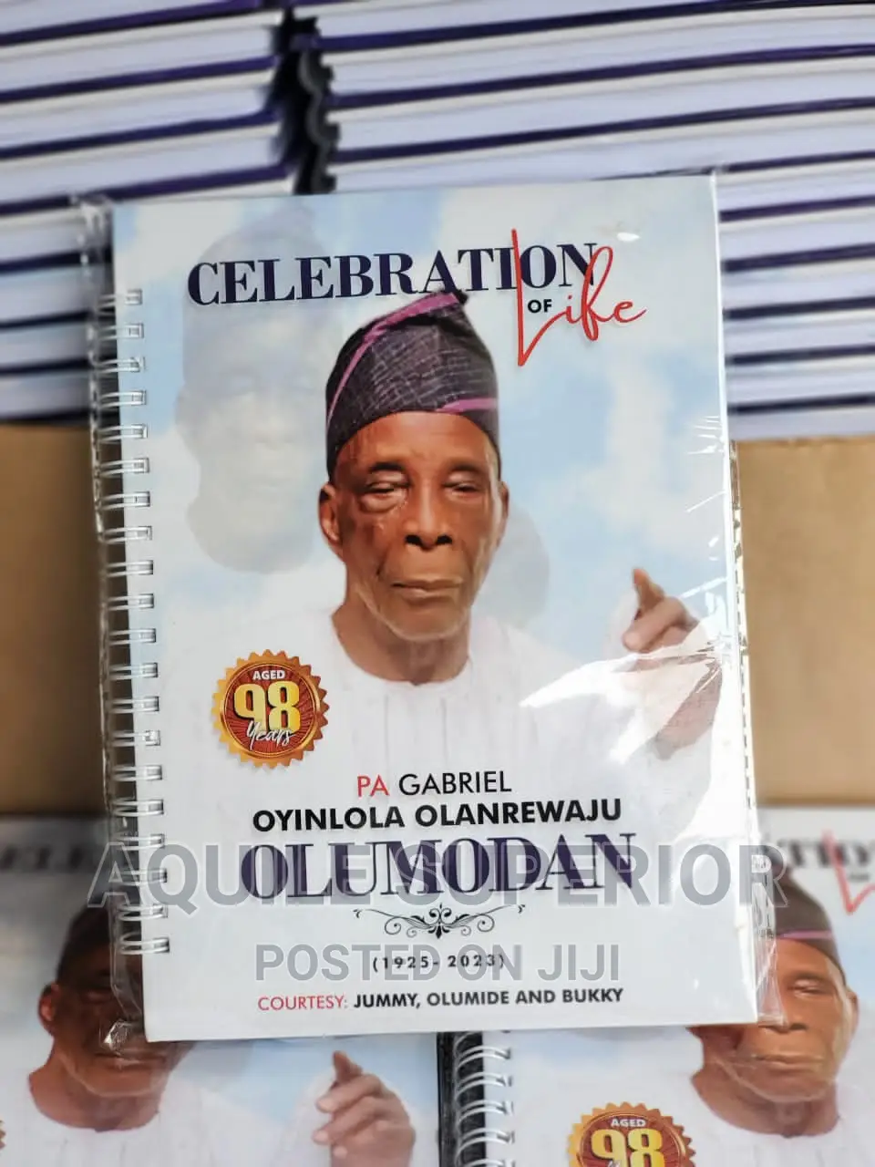 Jotter for Burial Ceremony and Any Memorial Events