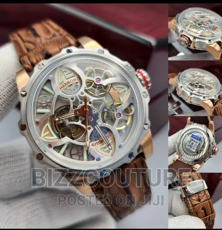 Original HANBORO Leather Strap Watch Available in Store