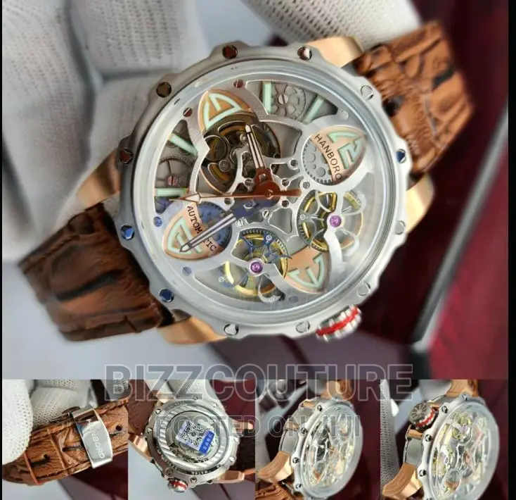 Original HANBORO Leather Strap Watch Available in Store