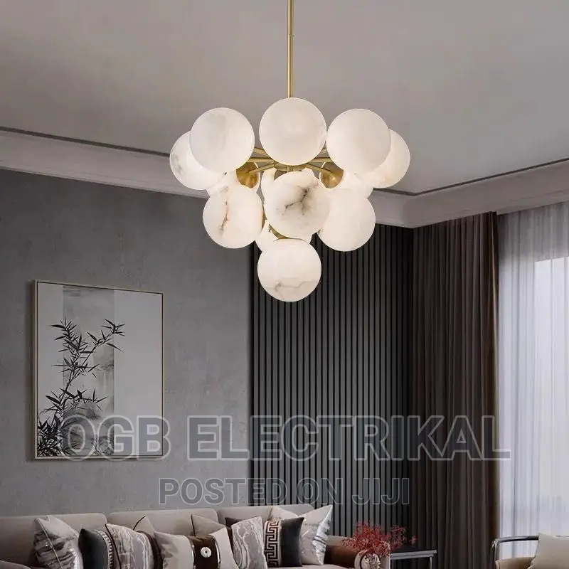 Nordic Round Ball Copper Chandelier