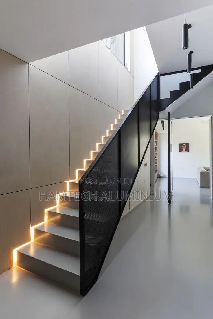 Grey Tinted Tempered Glass Staircase Handrail