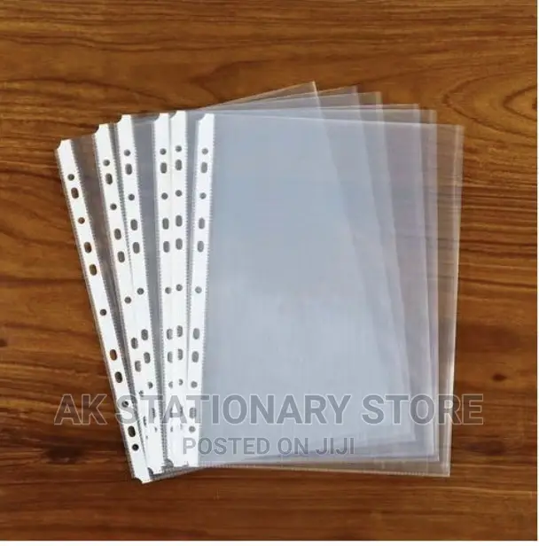 100pcs A4 Clear Punched Pocket Folder Filling