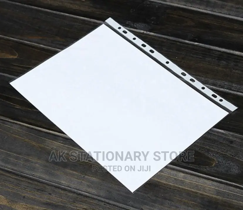 100pcs A4 Clear Punched Pocket Folder Filling