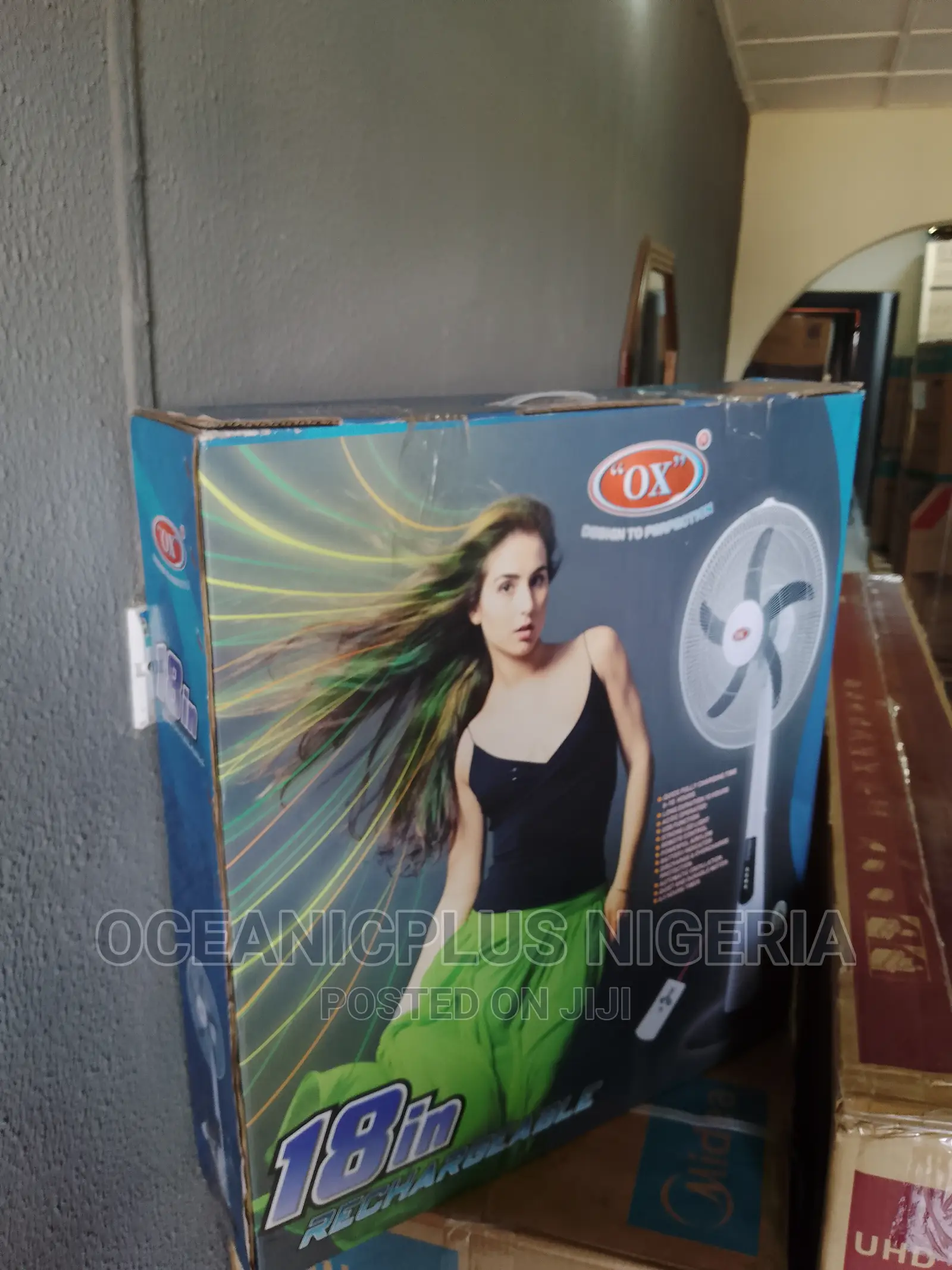 Ox 18inch Long Lasting Rechargeable Standing Fan