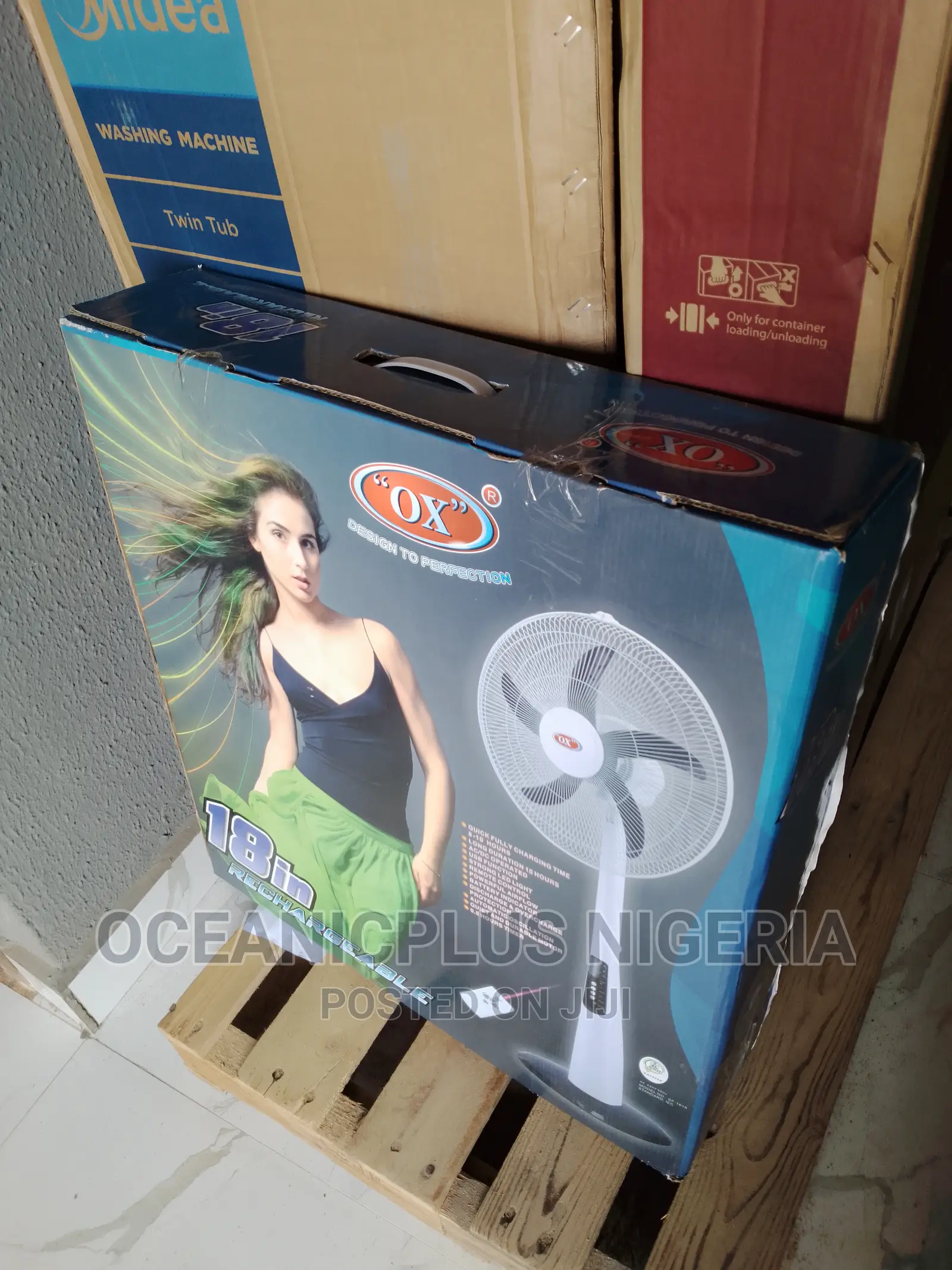 Home Fit Ox Ox 18inch Rechargeable Standing Fan