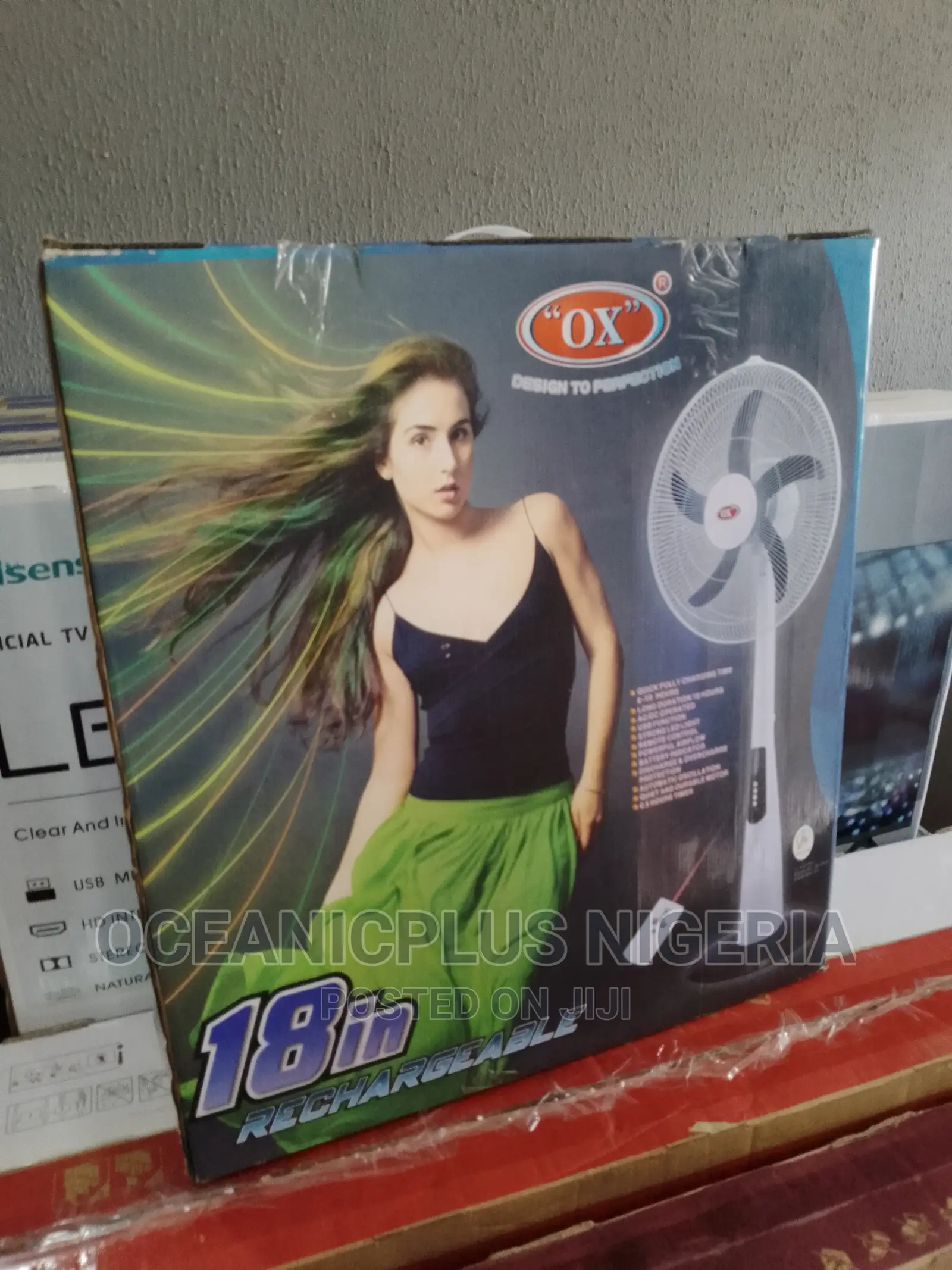 Standard Quality Ox Rechargeable Standing Fan Plus 18 Inch